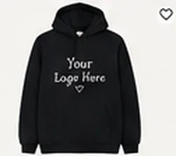 Black hoodie embroidered with 'Your logo here'