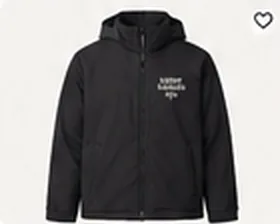 Black jacket with an embroidered chest logo