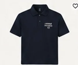 Navy polo shirt with a small embroidered logo