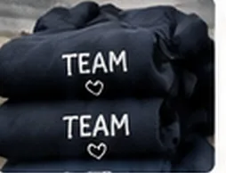 Navy hoodies embroidered with 'Team'